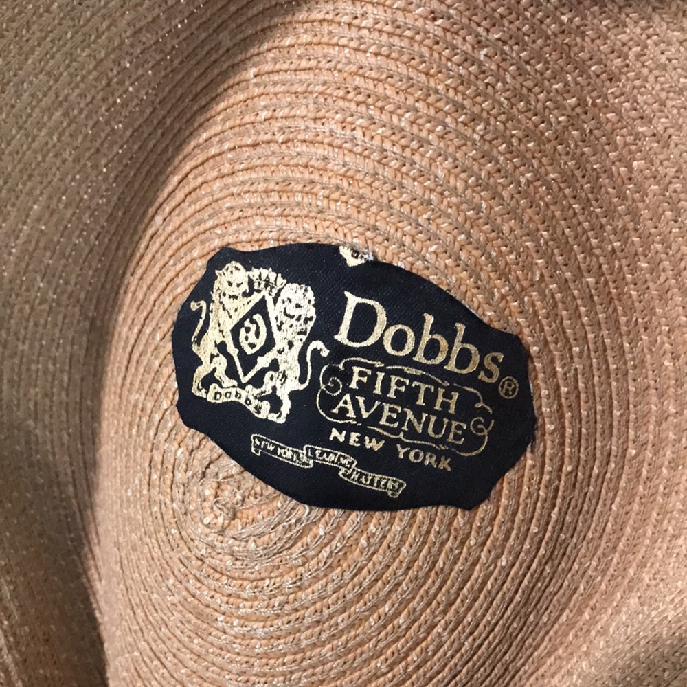 Dobbs Rosebud Straw Fedora Vintage 79 Sand Excellent size 7 1/2 - Picture 8 of 11
